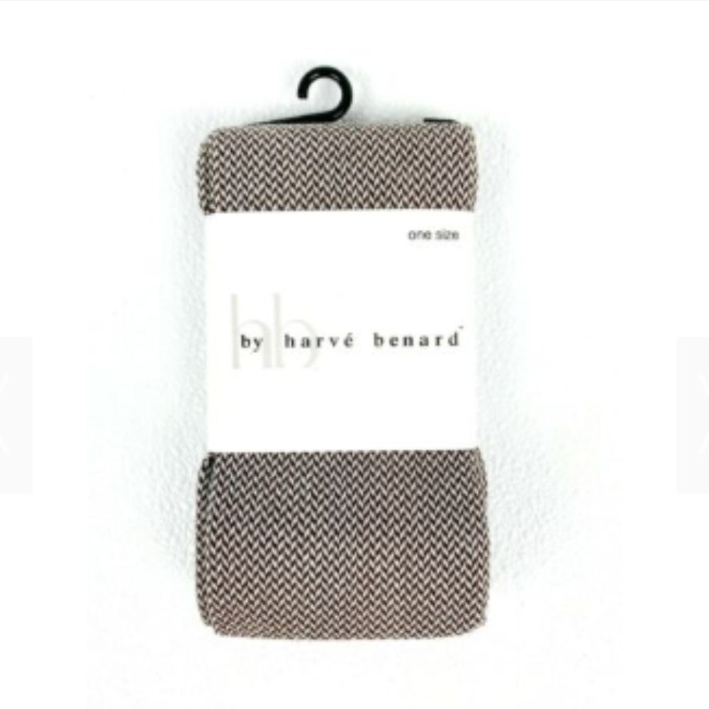 Harve Benard Herringbone Pattern Footed Tights